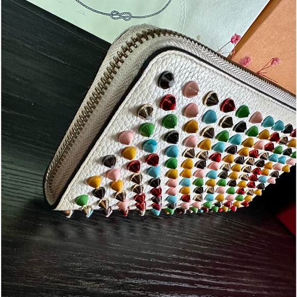 Christian Louboutin multicolored Studded Leather Continental Wallet - Picture 5 of 12